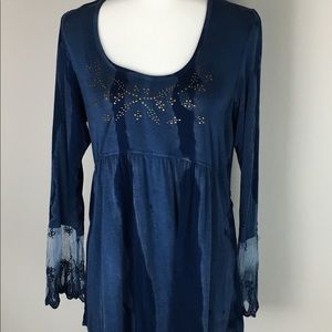 One World Tie Dye, Boho Ladies Top-Large